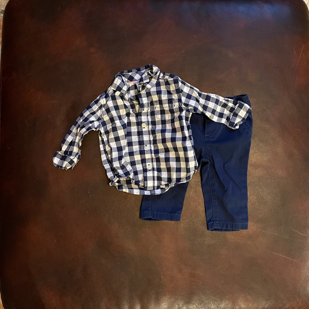 Carter’s button up shirt & pants outfit - 6 months